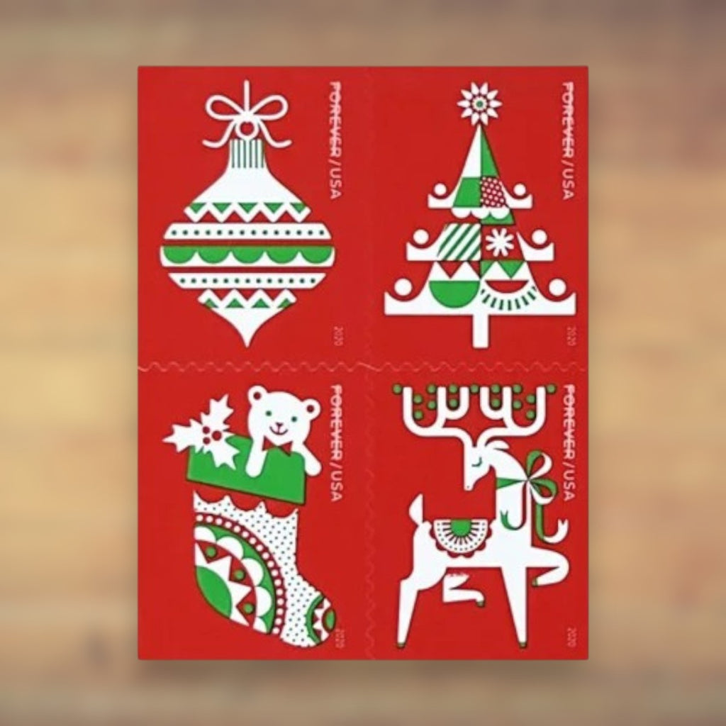 Holiday Delights Forever Stamps, 2020 Booklet – Holiday Cards and Letters