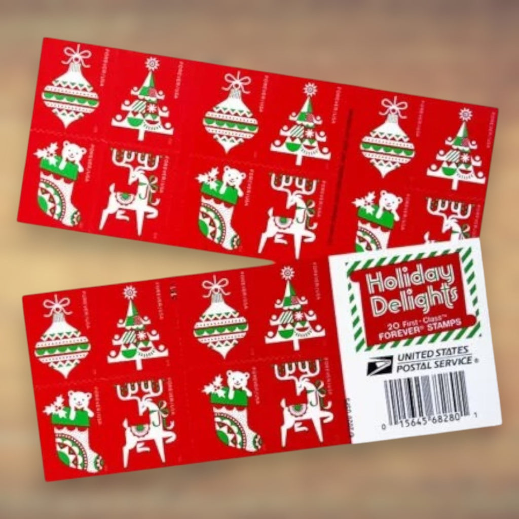 Holiday Delights Forever Stamps, 2020 Booklet – Holiday Cards and Letters