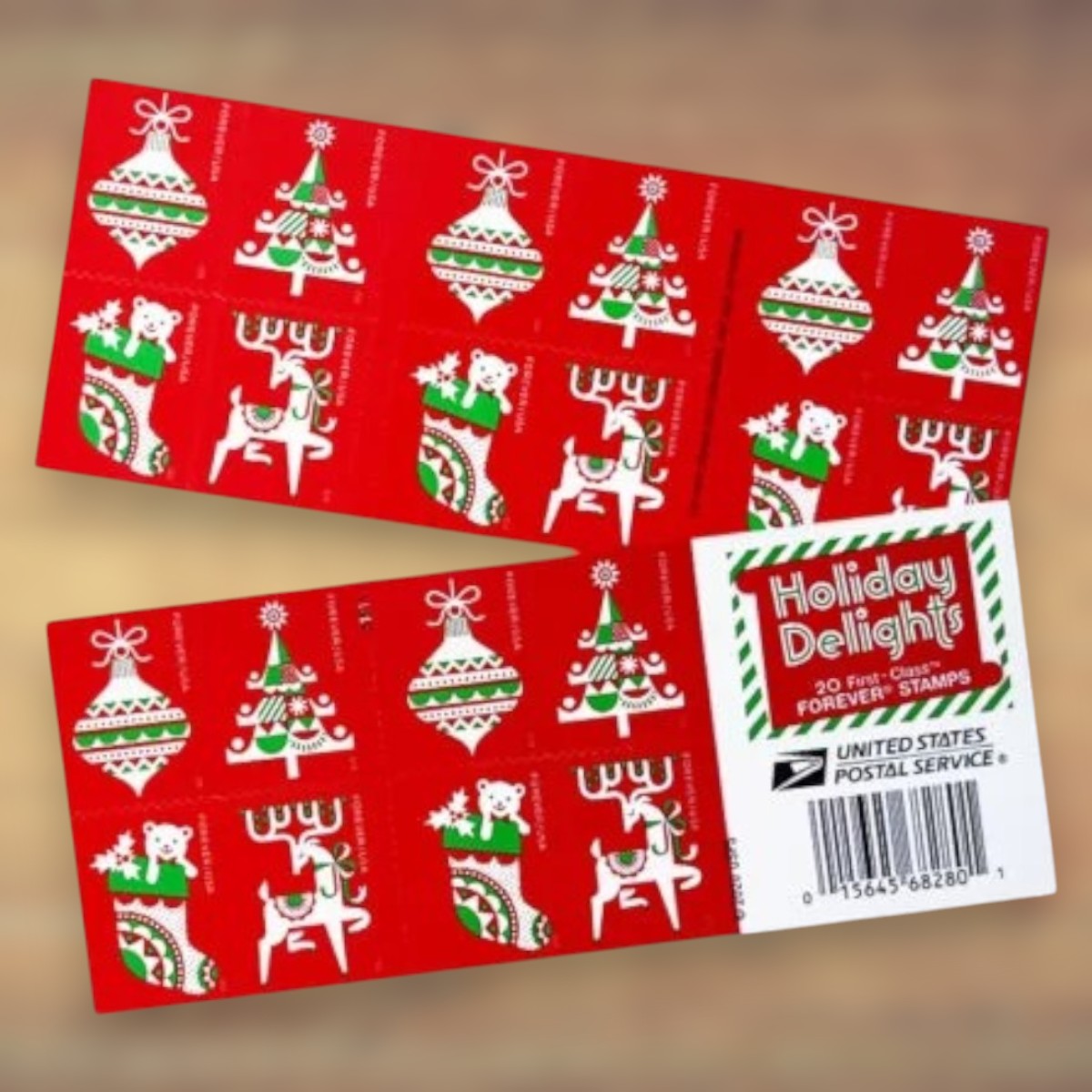 Holiday Delights Forever Stamps, 2020 Booklet – Holiday Cards and Letters