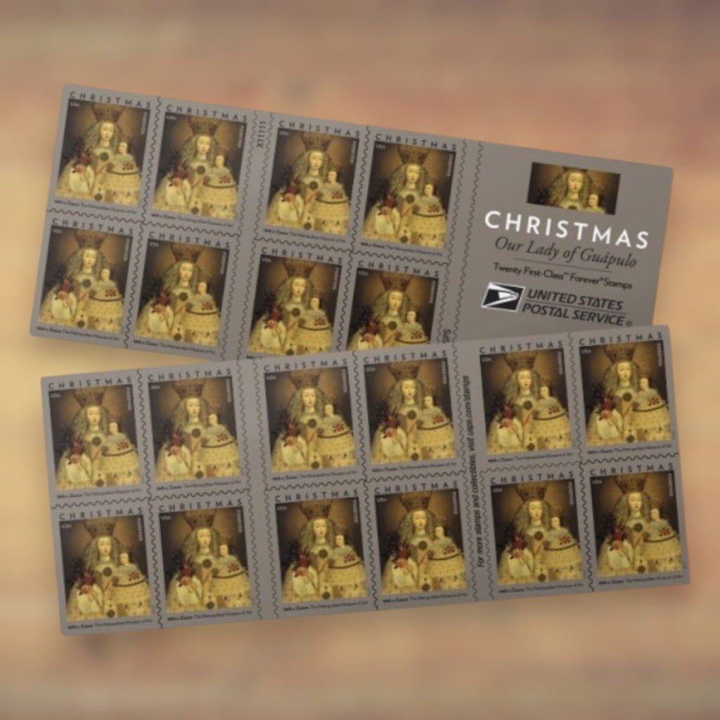 Our Lady of Guápulo Forever Stamps, 2020 Booklet – Religious Christmas Cards and Letters