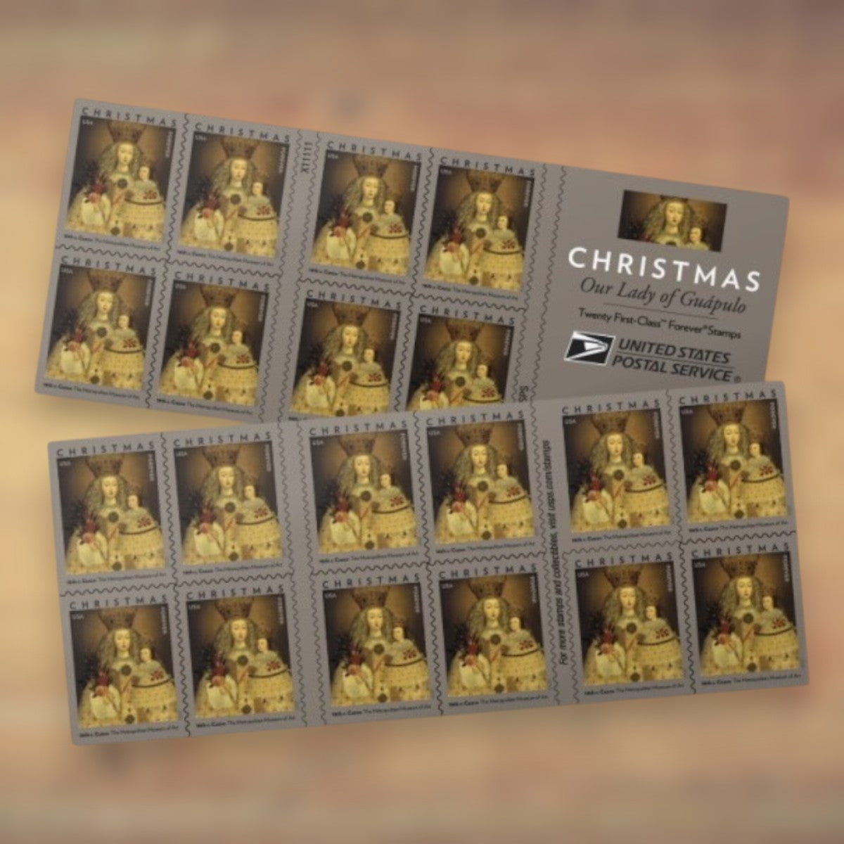 Our Lady of Guápulo Forever Stamps, 2020 Booklet – Religious Christmas Cards and Letters