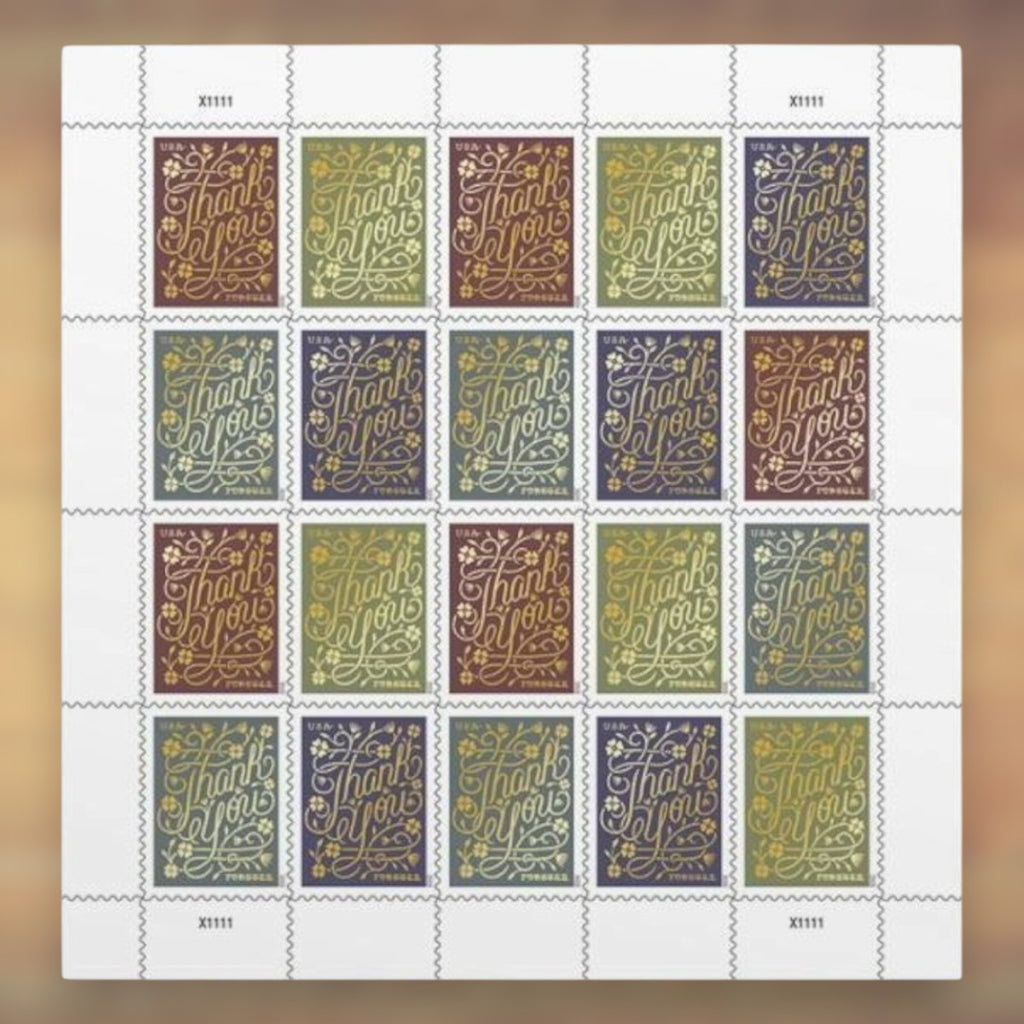 Thank You Forever Stamps, 2020 Sheet – Thank-You Cards and Letters