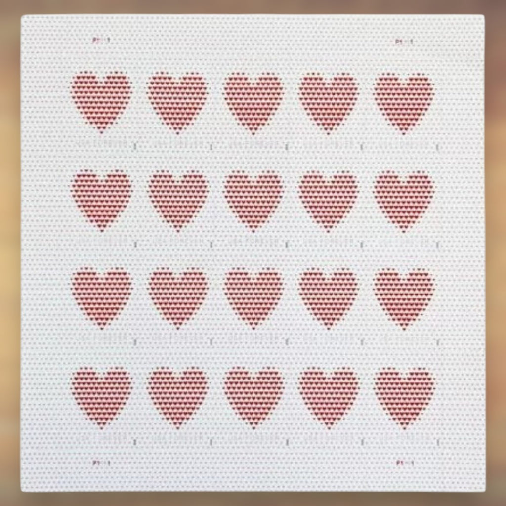 2020 Red Heart Design Forever Postage Stamps Sheet First-Class