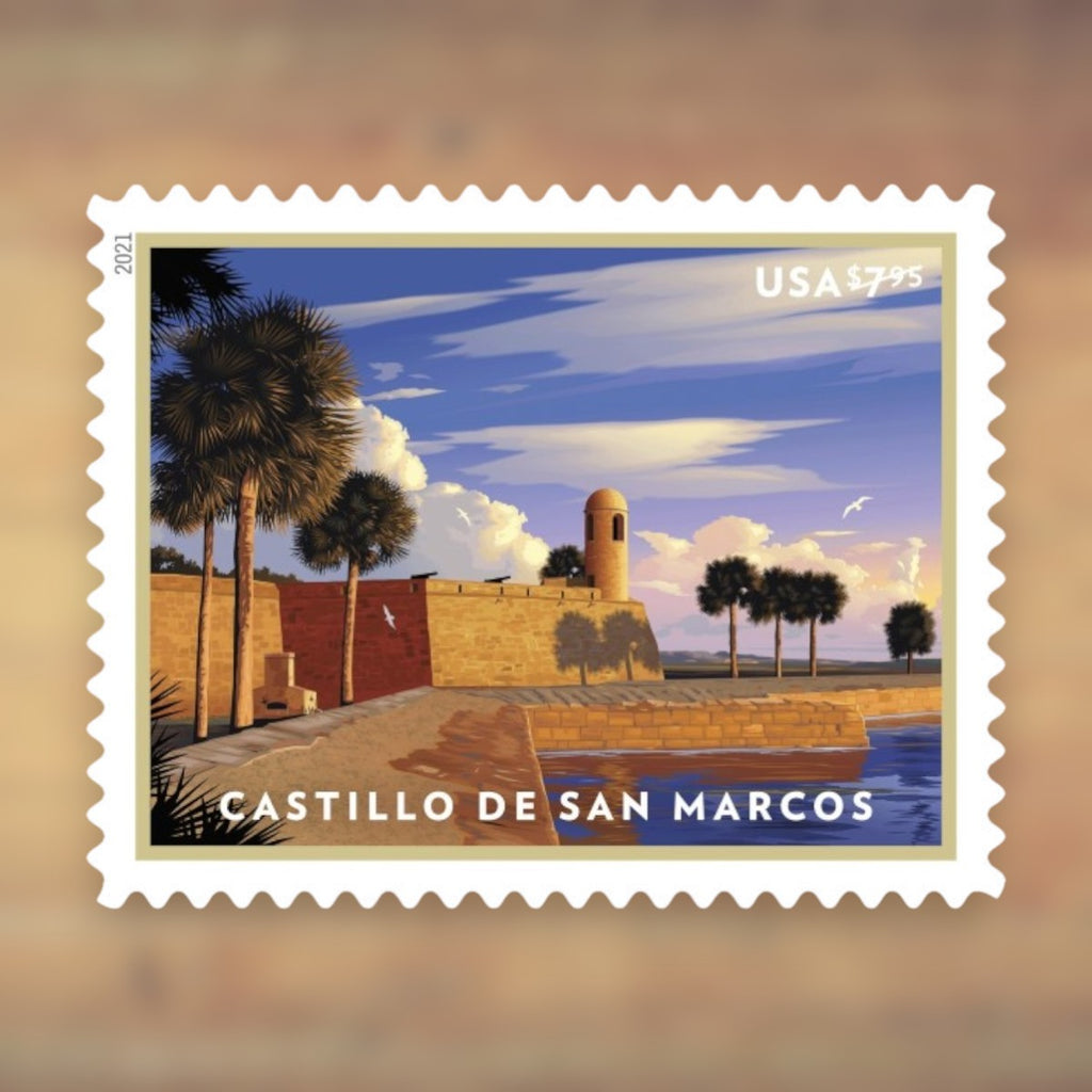 Castillo de San Marcos $7.95 Priority Mail Stamps, 2021 Sheet – Priority Mail Postage