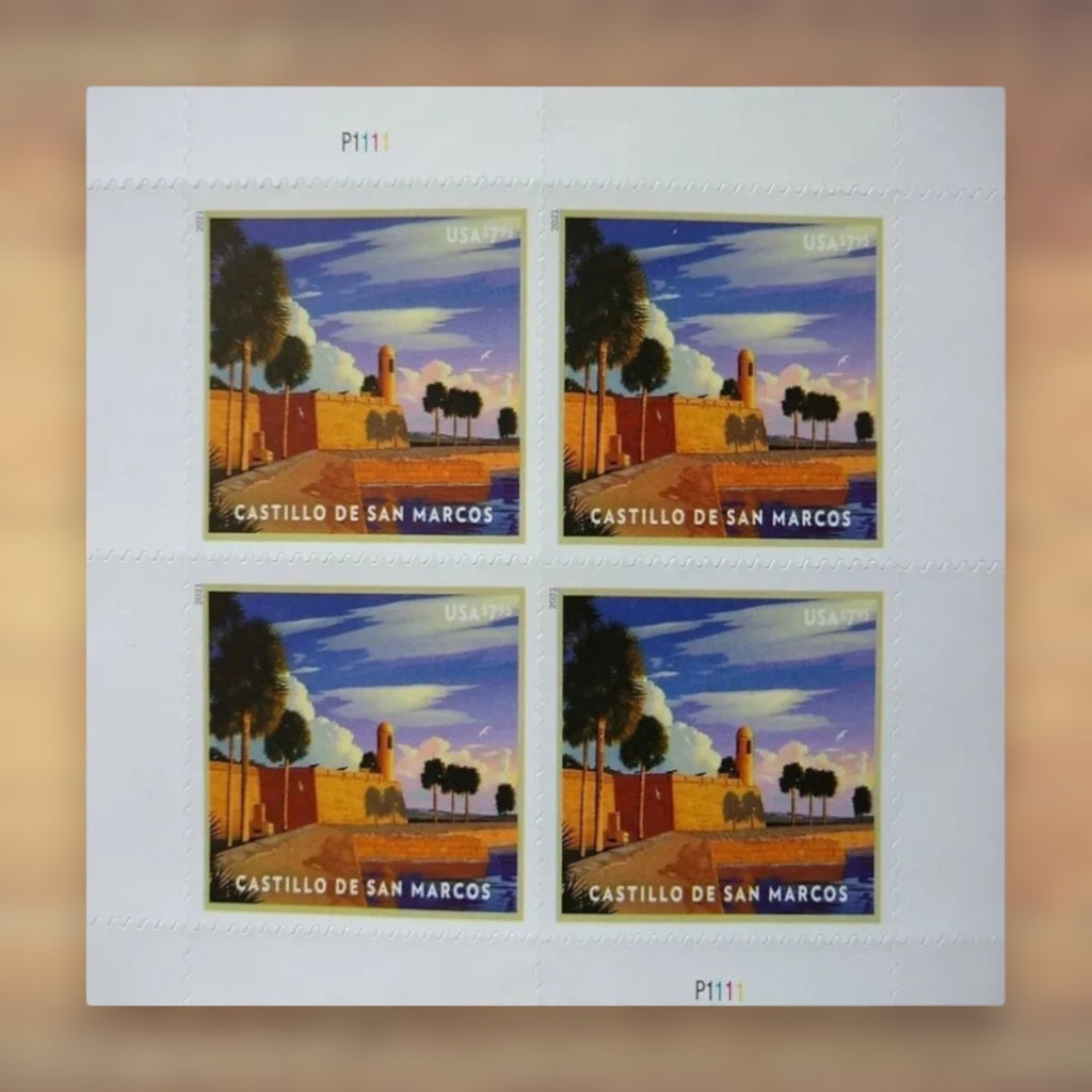 Castillo de San Marcos $7.95 Priority Mail Stamps, 2021 Sheet – Priority Mail Postage