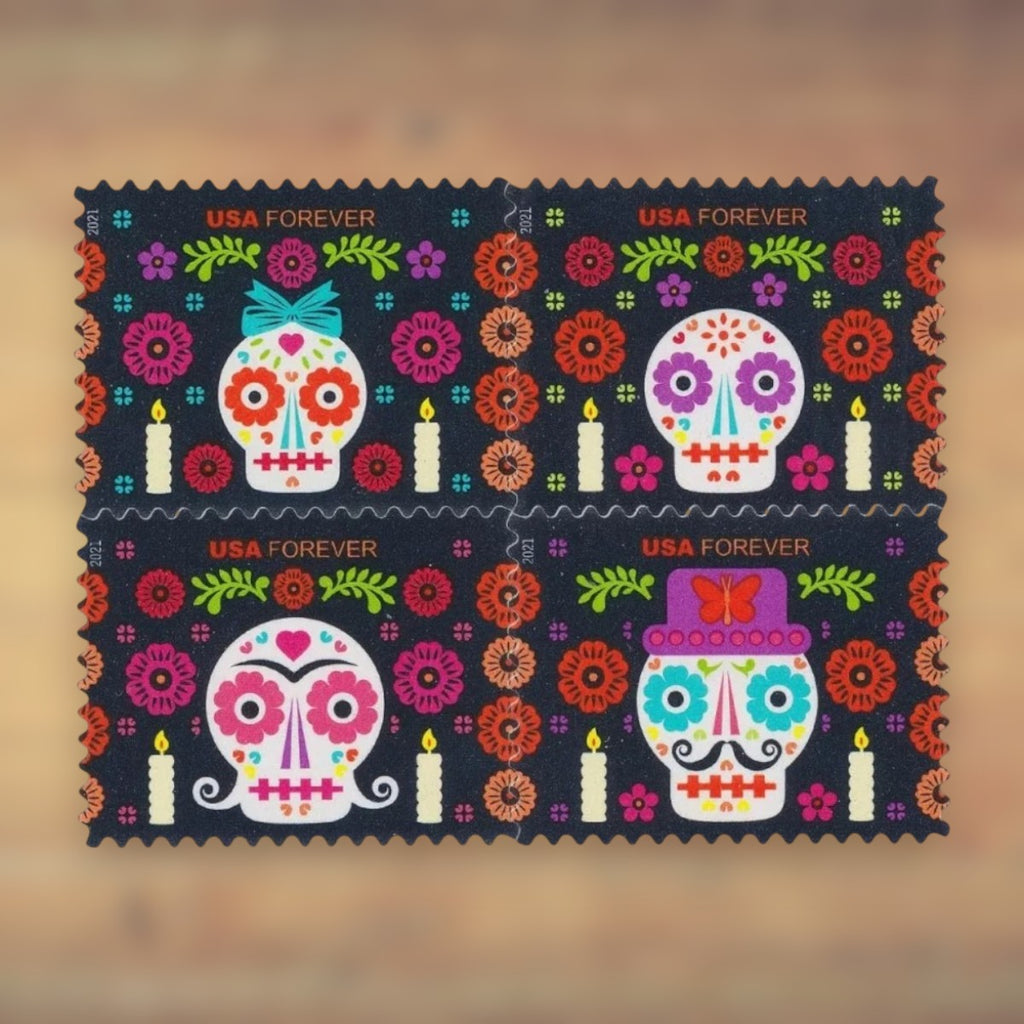Day of the Dead Forever Stamps, 2021 Sheet – Day of the Dead Cards and Invitations