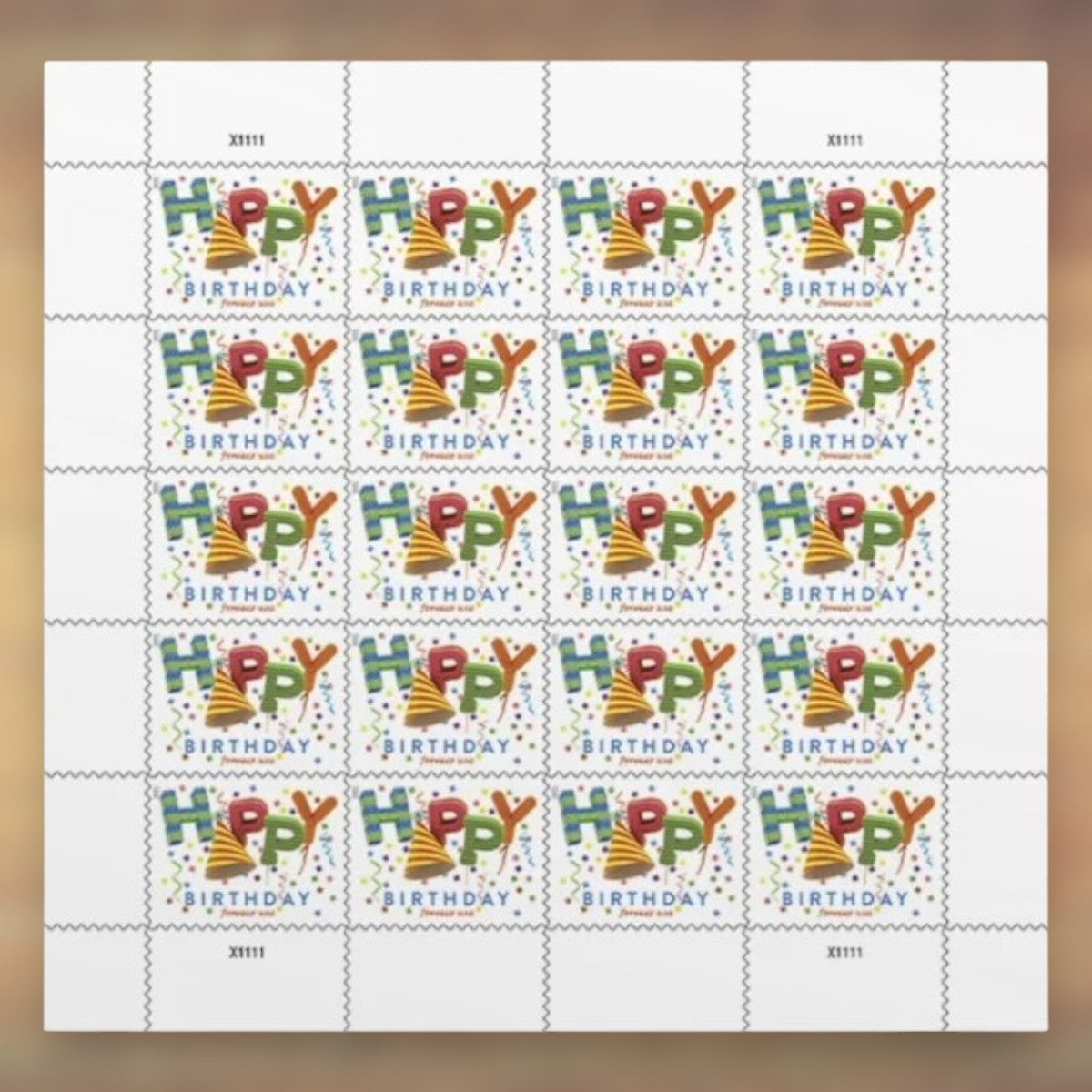 Happy Birthday Forever Stamps, 2021 Sheet – Birthday Cards and Party Invitations