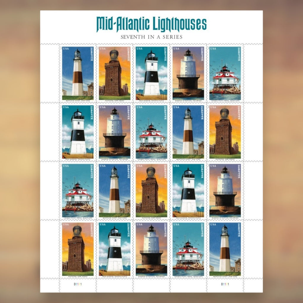 Mid-Atlantic Lighthouses Forever Stamps, 2021 Sheet – Cards, Letters and Stamp Collecting