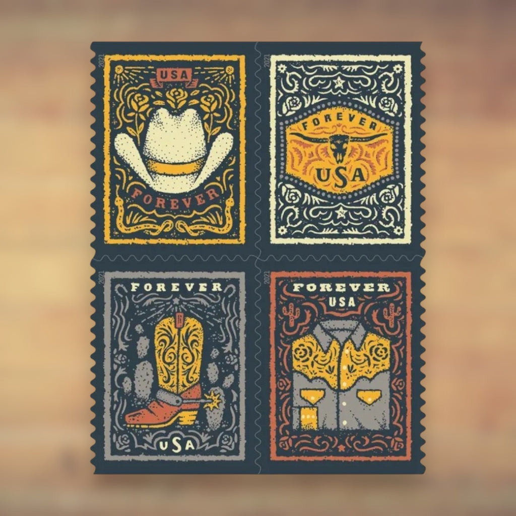 Western Wear Forever Stamps, 2021 Booklet – Everyday Cards and Letters