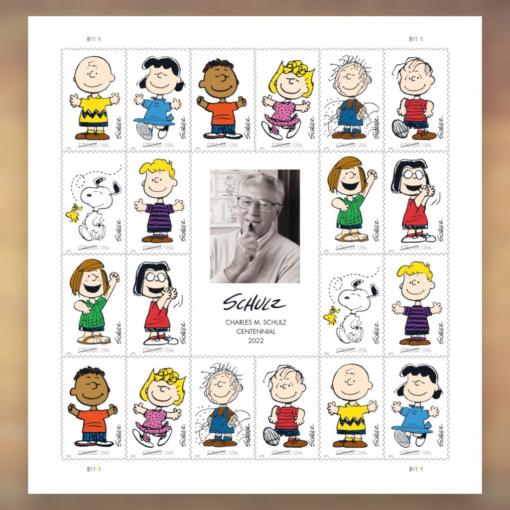 Charles M. Schulz Forever Stamps, 2022 Sheet – Cards, Letters and Stamp Collecting