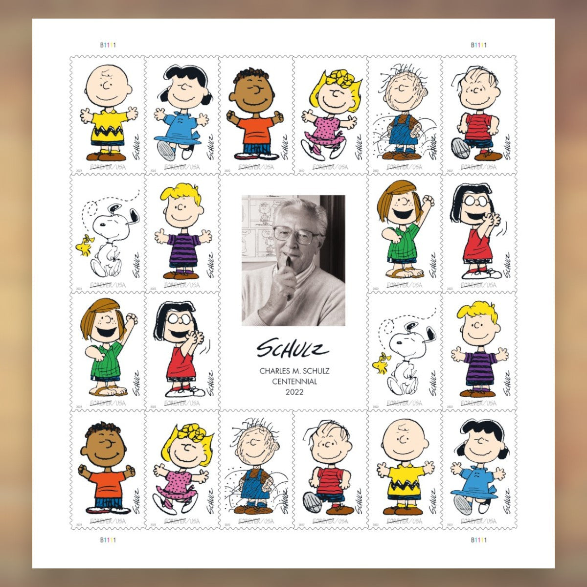 Charles M. Schulz Forever Stamps, 2022 Sheet – Cards, Letters and Stamp Collecting