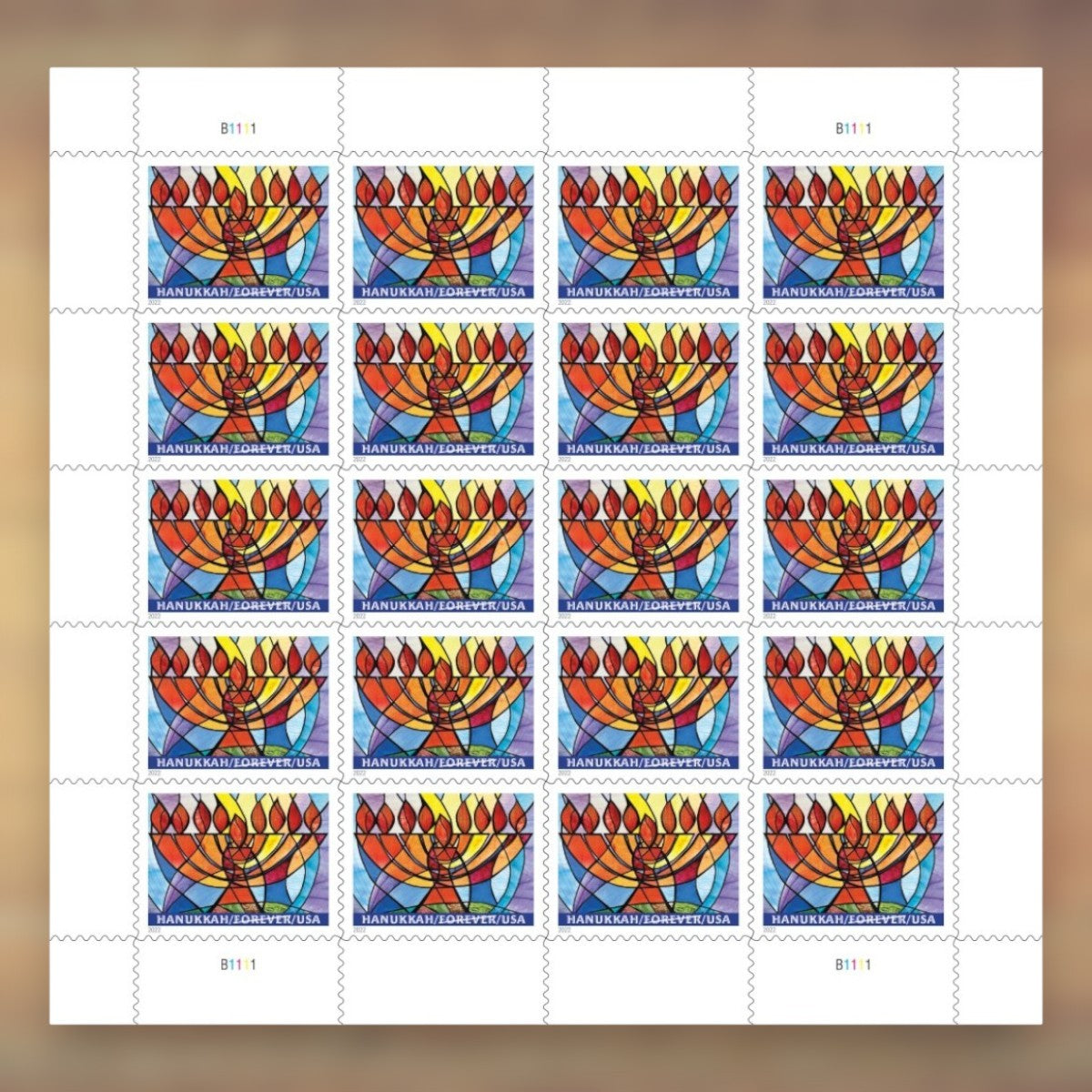 Hanukkah Forever Stamps, 2022 Sheet – Hanukkah Cards and Greetings