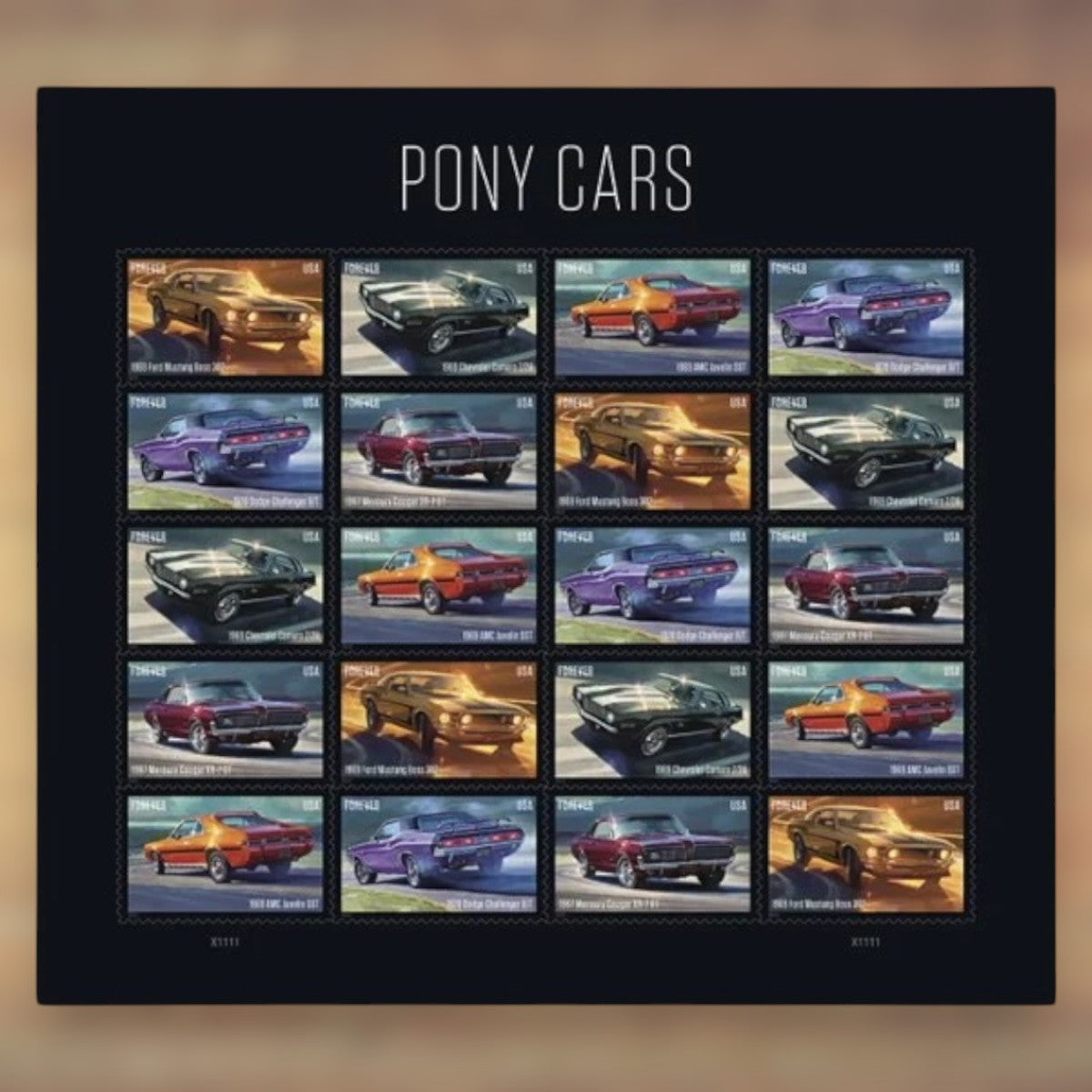Pony Cars Forever Stamps, 2022 Sheet – Cards, Letters and Stamp Collecting