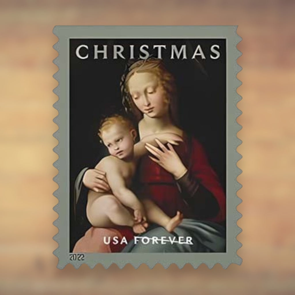 Virgin and Child Forever Stamps, 2022 Booklet – Religious Christmas Cards and Letters