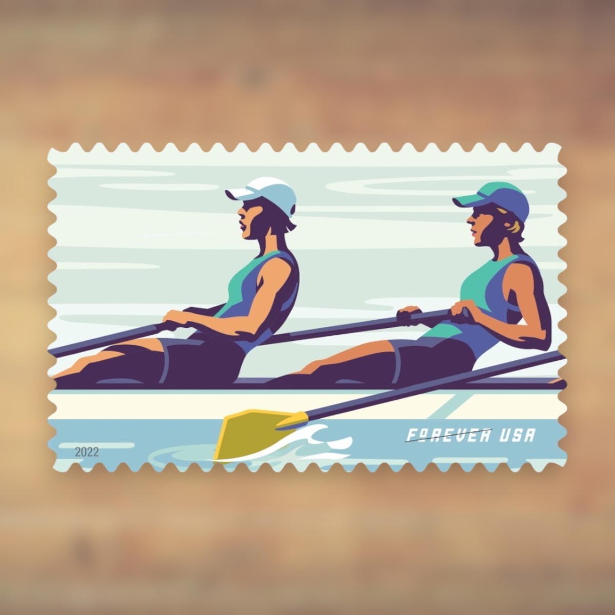 Women’s Rowing Forever Stamps, 2022 Sheet – Cards, Letters and Stamp Collecting