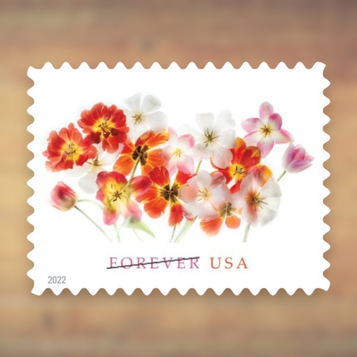 2022 Tulip Bouquet Forever Postage Stamps Sheet First-Class