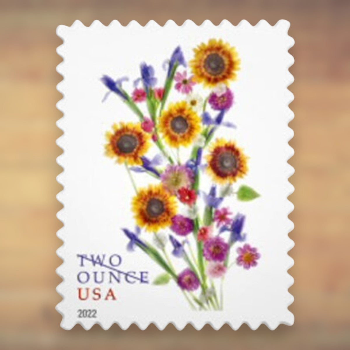 2022 Sunflower Bouquet Two Ounce Postage Stamps Sheet First-Class Rate