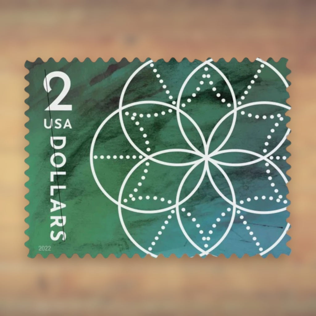 $2 Floral Geometry Postage Stamps, 2022 Sheet – Packages and Large Envelopes