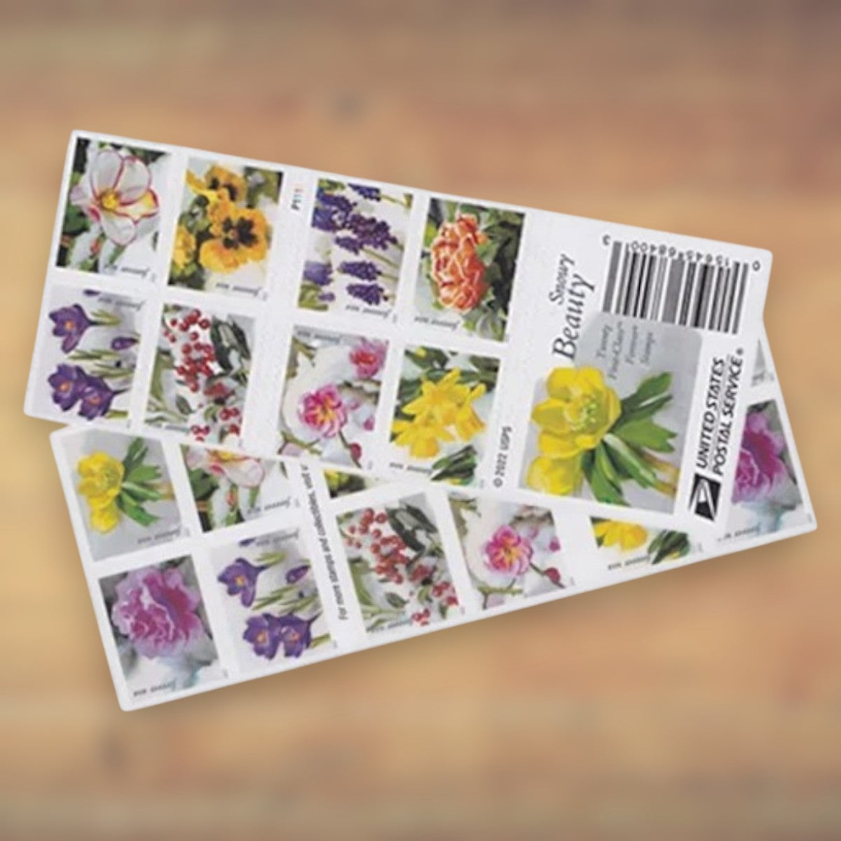 2022 Snowy Beauty Floral Forever Postage Stamps Booklet First-Class