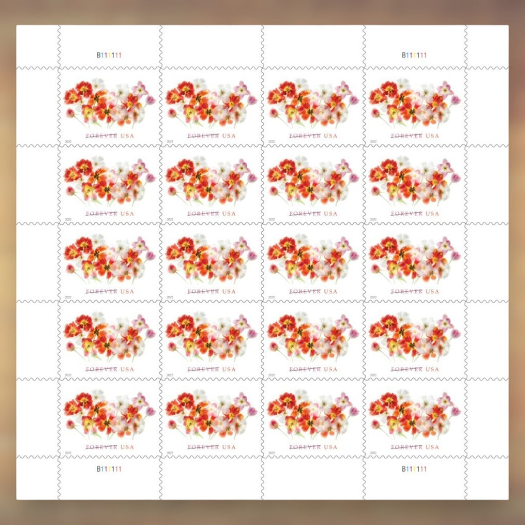 2022 Tulip Bouquet Forever Postage Stamps Sheet First-Class