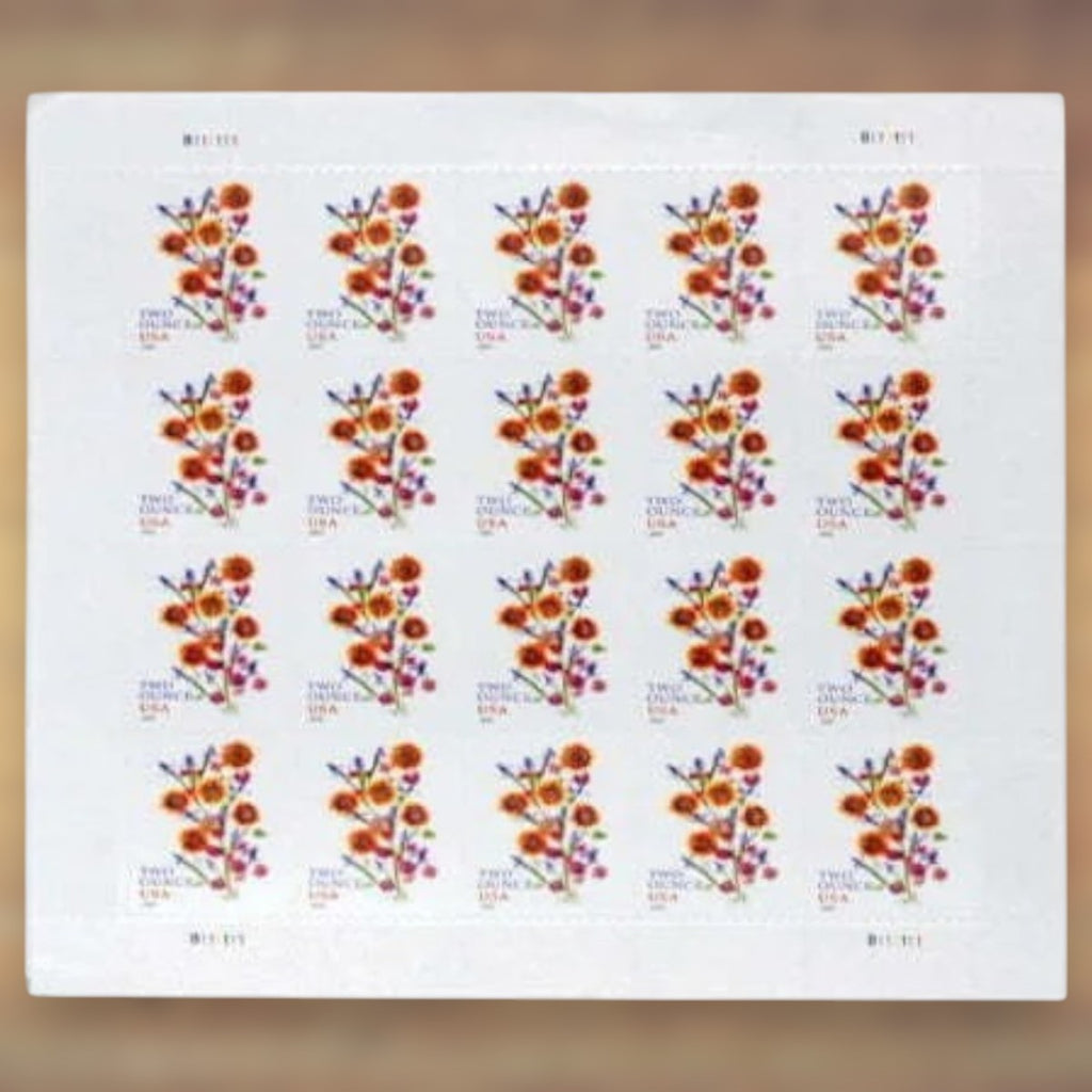 2022 Sunflower Bouquet Two Ounce Postage Stamps Sheet First-Class Rate