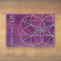 $5 Floral Geometry Postage Stamps, 2022 Sheet of 4 – Packages and Large Envelopes