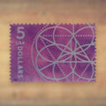 $5 Floral Geometry Postage Stamps, 2022 Sheet of 12 – Packages and Large Envelopes