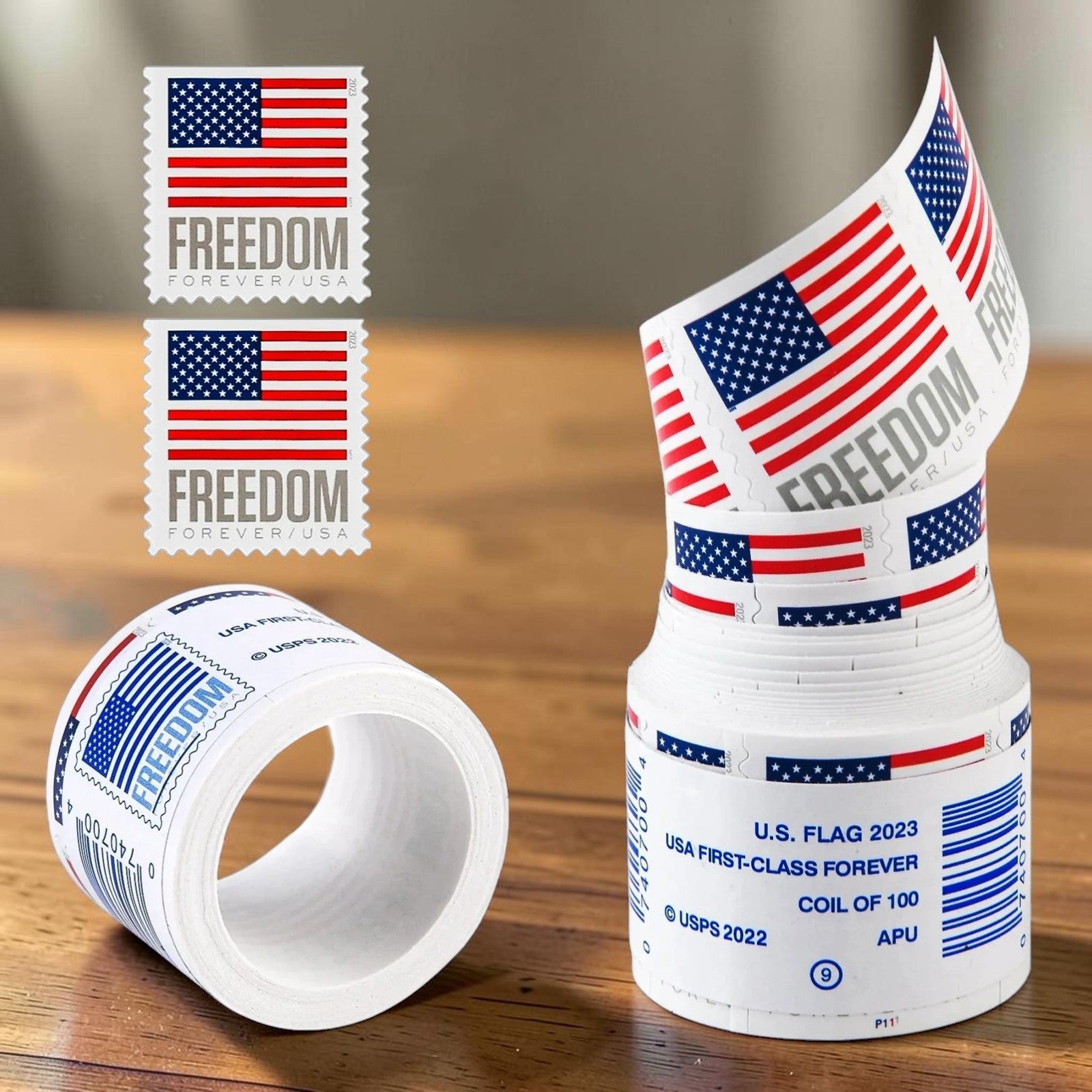 U.S. Flags Forever Stamps – 250 Rolls / 25,000 Stamps – 2017–2019 & 2022–2026