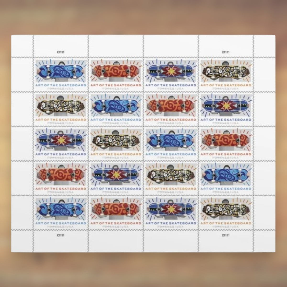 Art of the Skateboard Forever Stamps, 2023 Sheet – Cards, Letters and Stamp Collecting