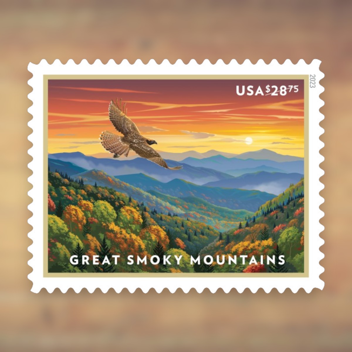 Great Smoky Mountains $28.75 Priority Mail Express Stamps, 2023 Sheet – Priority Mail Express Postage