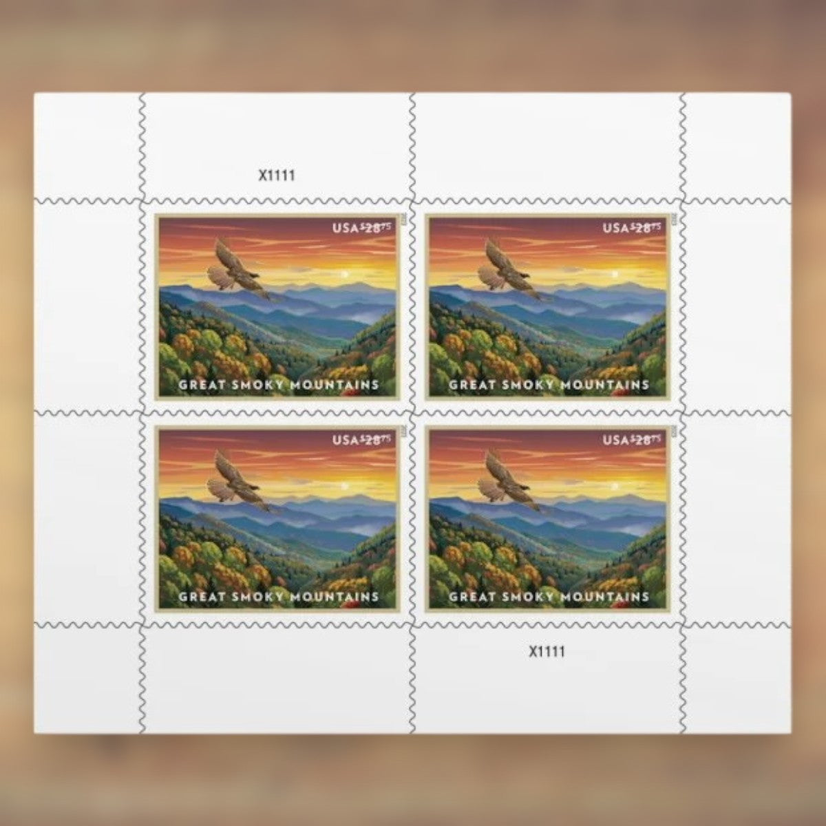 Great Smoky Mountains $28.75 Priority Mail Express Stamps, 2023 Sheet – Priority Mail Express Postage