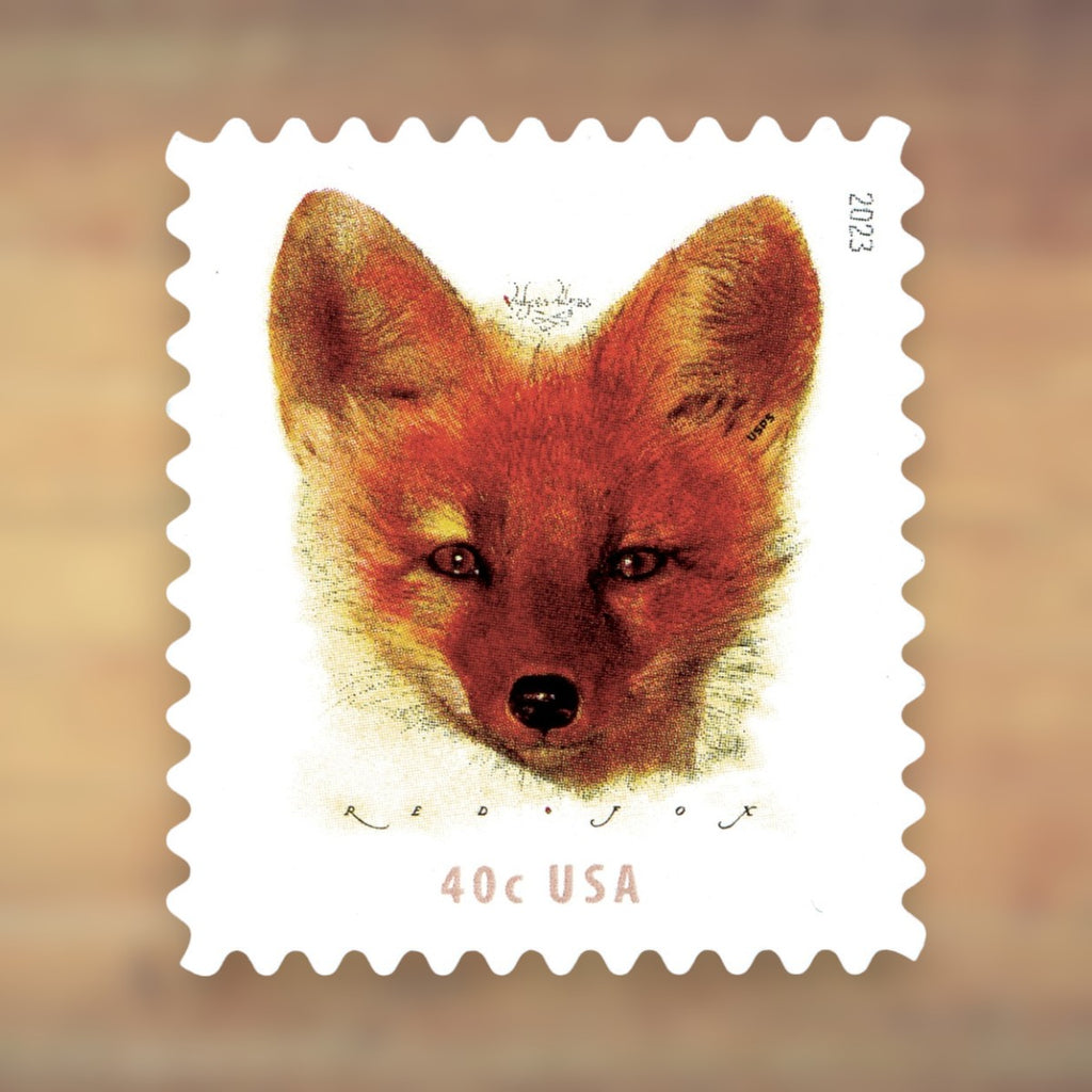 Red Fox 40¢ Postage Stamps, 2023 Sheet – Additional Postage for Cards and Letters