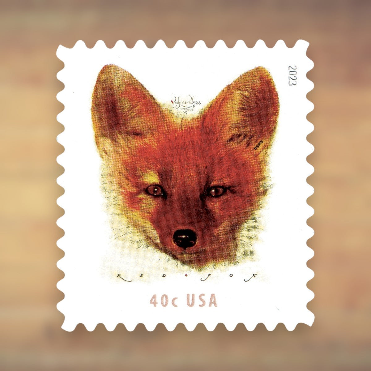 Red Fox 40¢ Postage Stamps, 2023 Sheet – Additional Postage for Cards and Letters