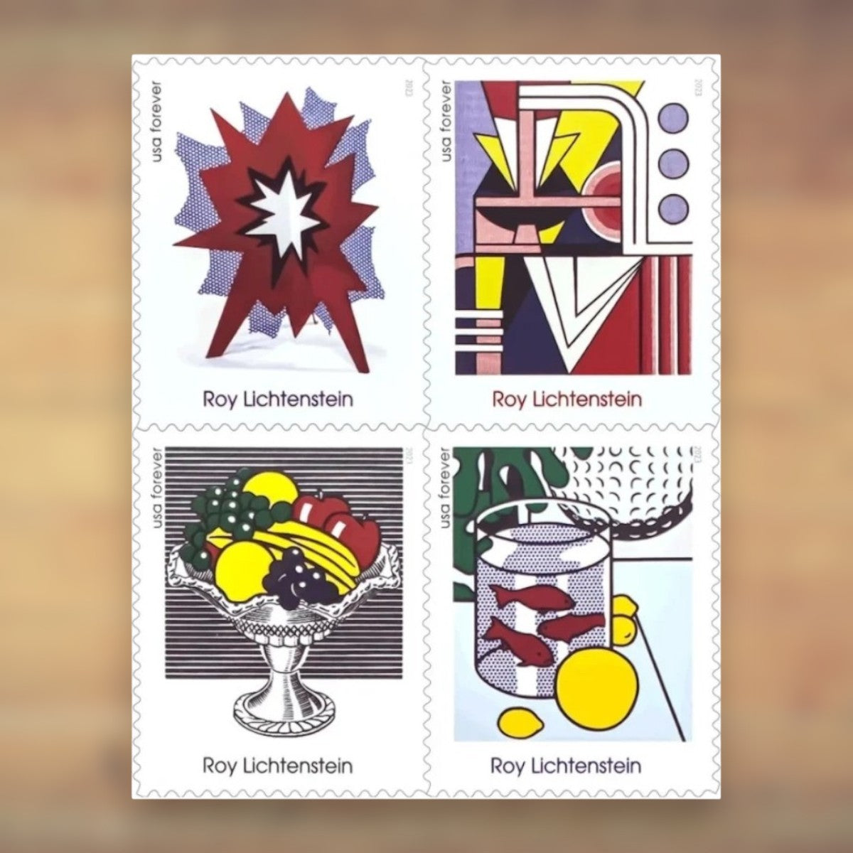 Roy Lichtenstein Forever Stamps, 2023 Sheet – Cards, Letters and Stamp Collecting