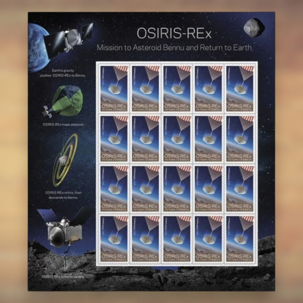 OSIRIS-REx Forever Stamps, 2023 Sheet – Cards, Letters and Stamp Collecting