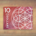 $10 Floral Geometry Postage Stamps, 2023 Sheet – Packages and Large Envelopes