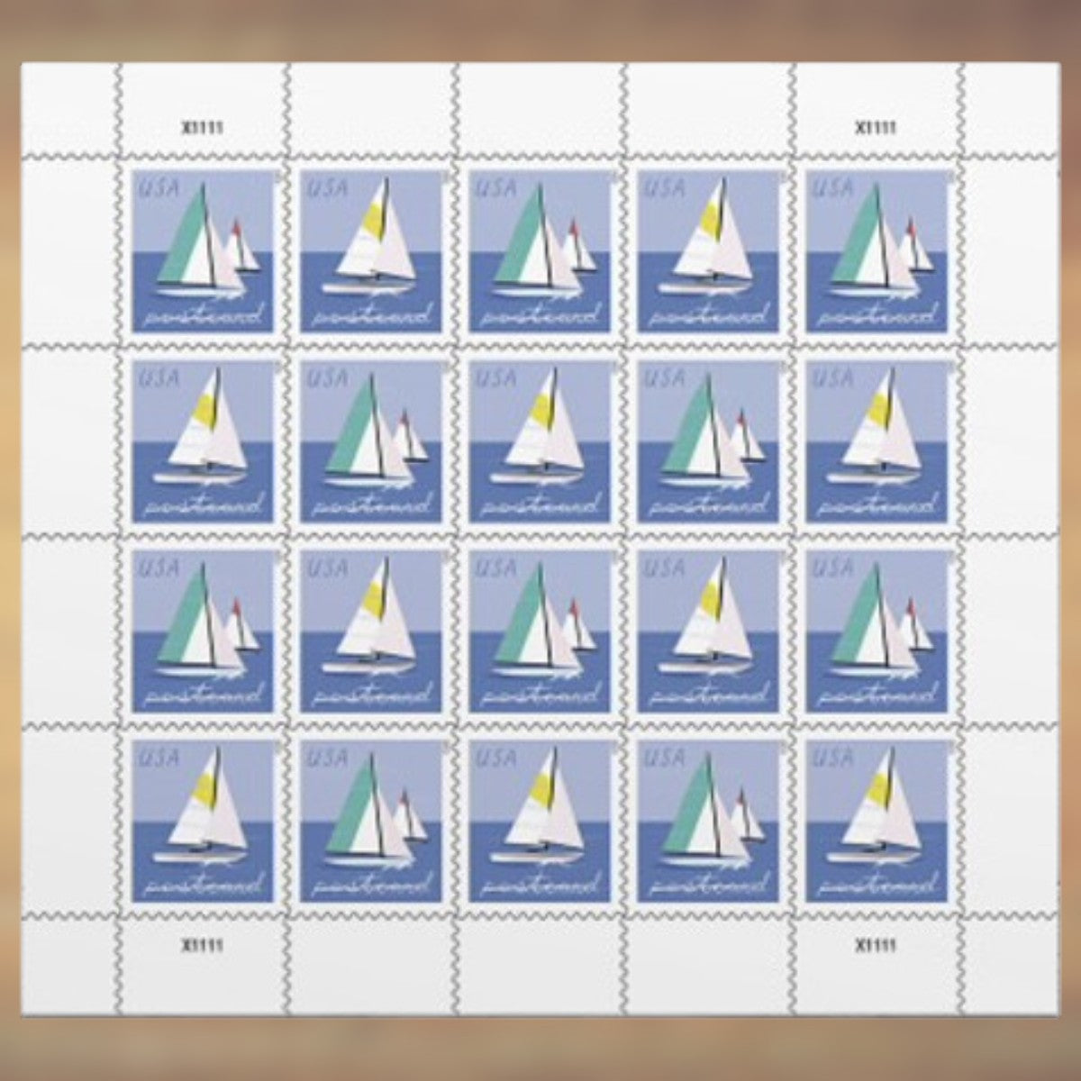 2023 Sailboat Postcard Rate Stamps Sheet First-Class Rate