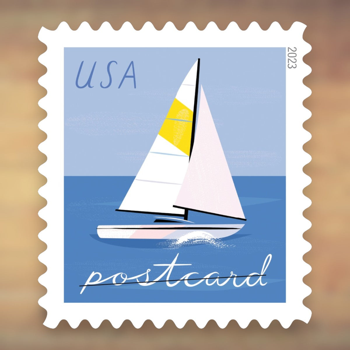 2023 Sailboat Postcard Rate Stamps Sheet First-Class Rate