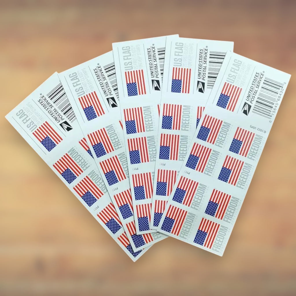 U.S. Flags Forever Stamps – 500 Booklets / 10,000 Stamps – 2012–2019 & 2022–2026