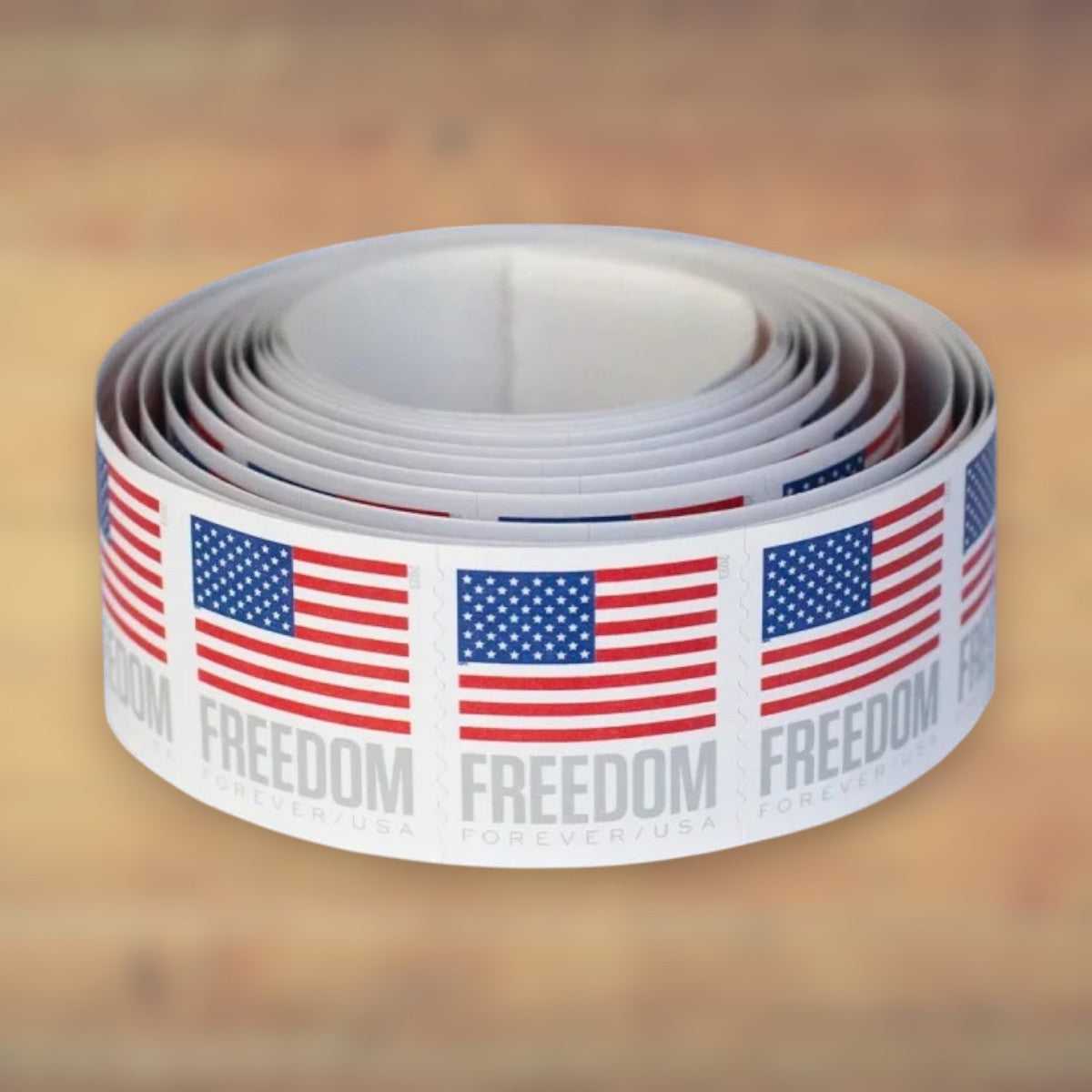 2023 U.S. Flags Forever Stamps – 50/100/250/500 Rolls, 100 Stamps per Roll