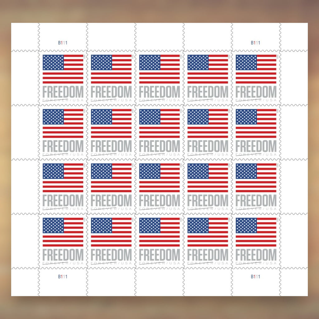 2023 U.S. Flags Forever Stamps – 250/500/1250/2500 Sheets, 100 Stamps per Sheet