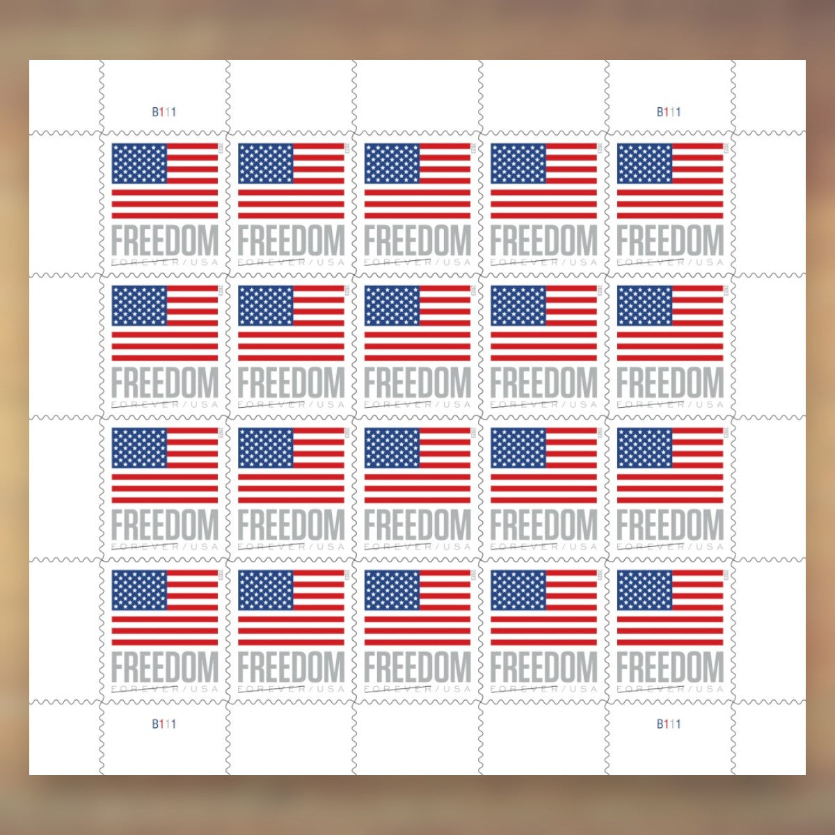 2023 U.S. Flags Forever Stamps – 250/500/1250/2500 Sheets, 100 Stamps per Sheet