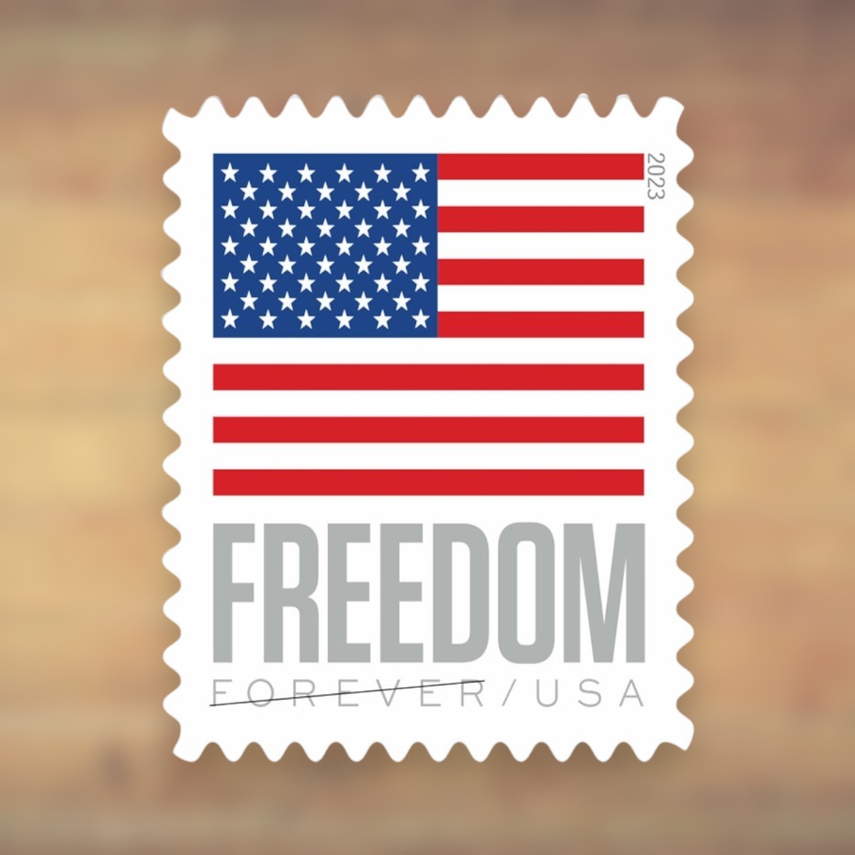 2023 U.S. Flags Forever Stamps – 50/100/250/500 Rolls, 100 Stamps per Roll
