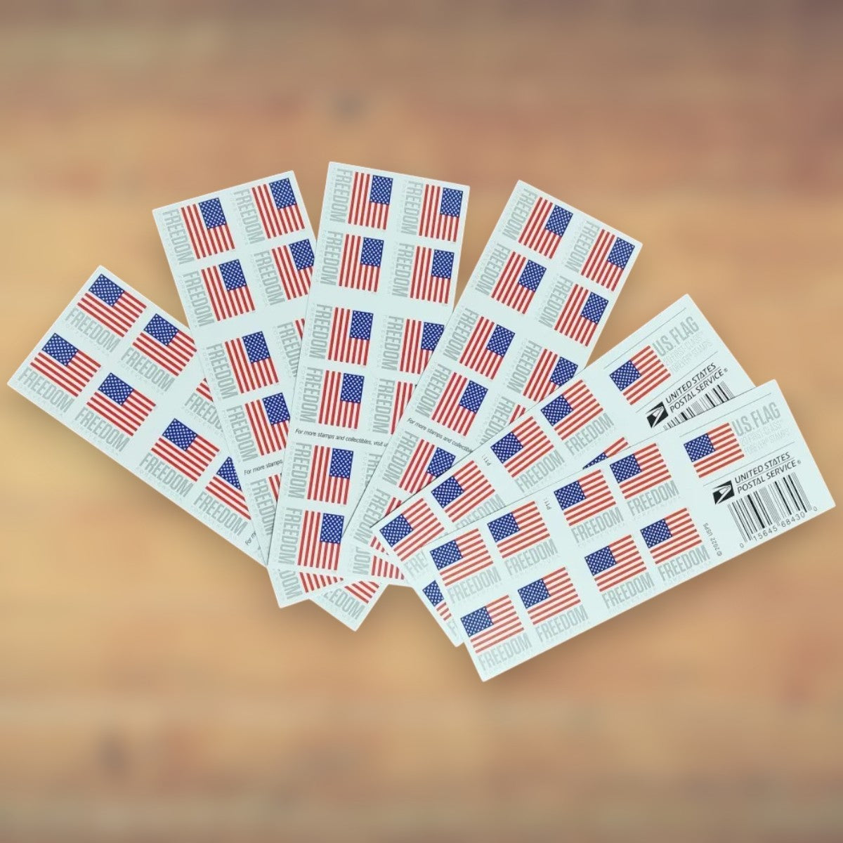 2023 U.S. Flags Forever Stamps – 250/500/1250/2500 Booklets, 100 Stamps per Booklet