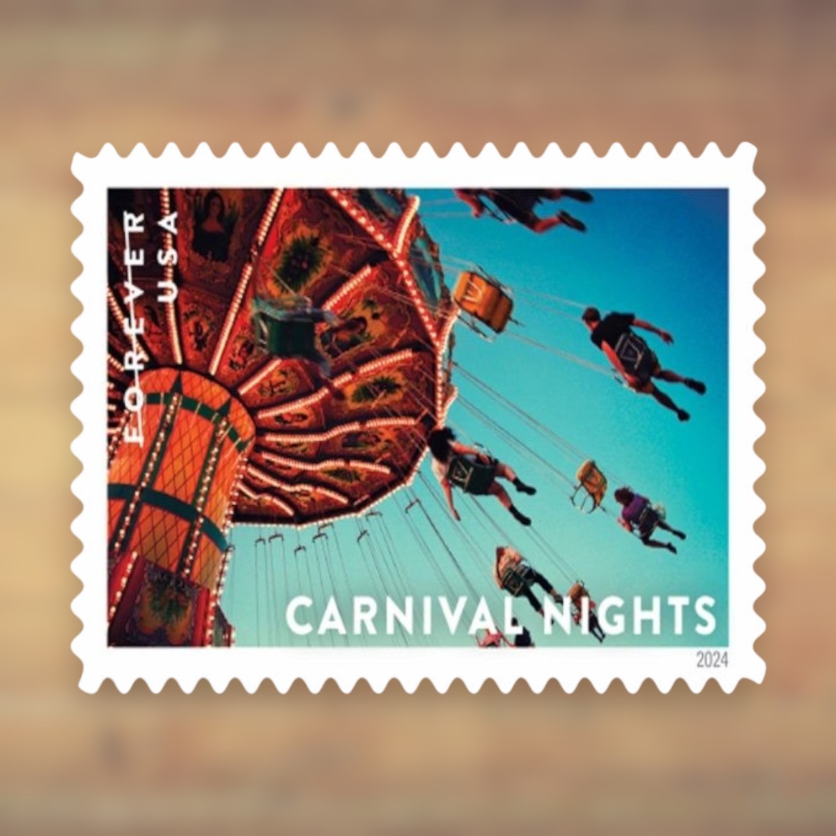 Carnival Nights Forever Stamps, 2024 Sheet – Party Invitations and Greeting Cards
