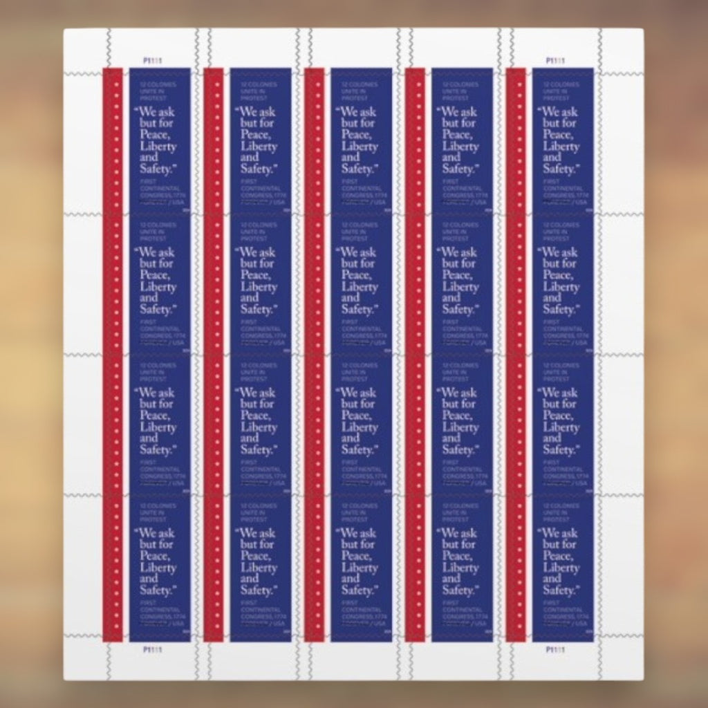 First Continental Congress, 1774 Forever Stamps, 2024 Sheet – Cards, Letters and Stamp Collecting