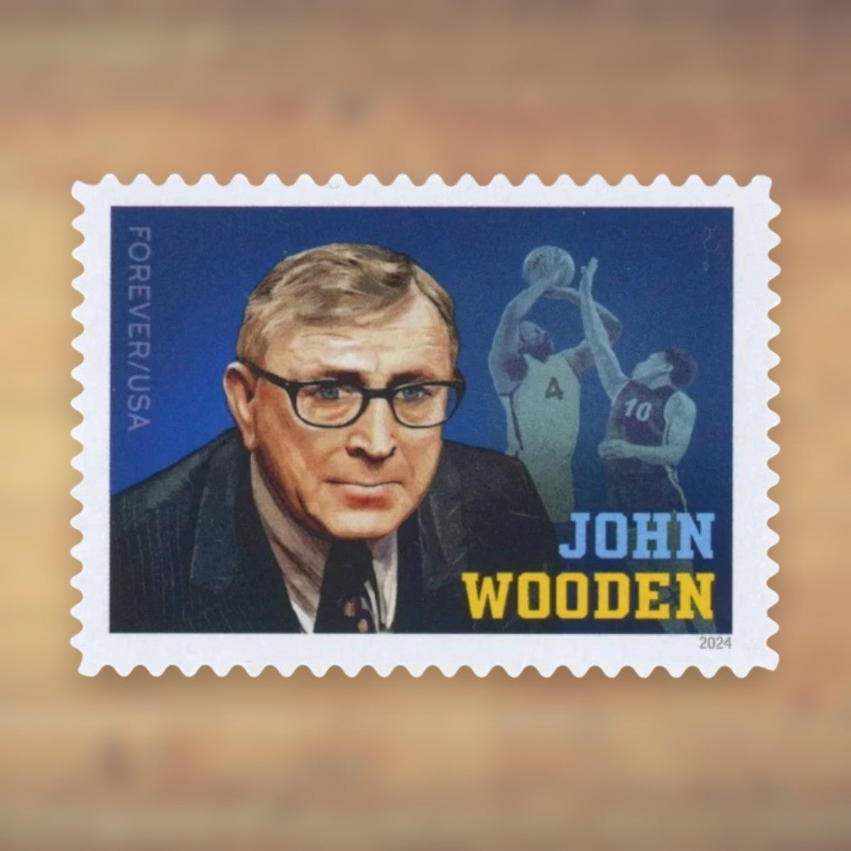 John Wooden Forever Stamps, 2024 Sheet – Cards, Letters and Stamp Collecting