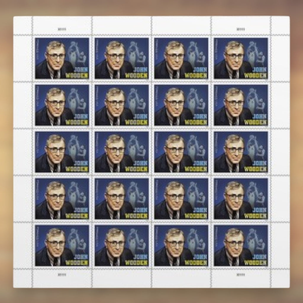 John Wooden Forever Stamps, 2024 Sheet – Cards, Letters and Stamp Collecting