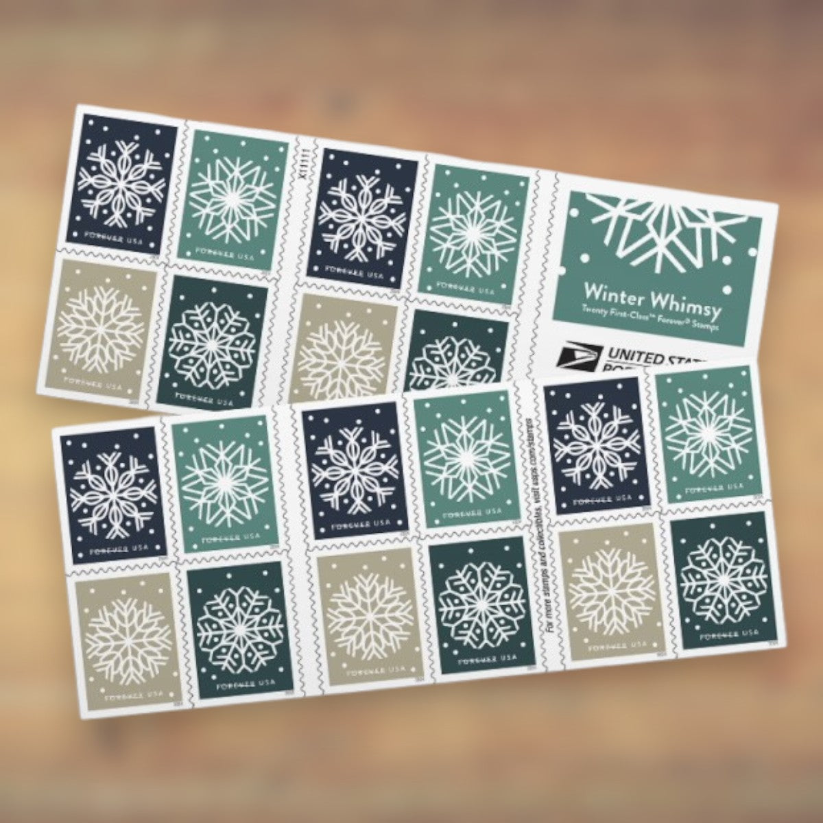Winter Whimsy Forever Stamps, 2024 Booklet – Holiday Cards and Letters