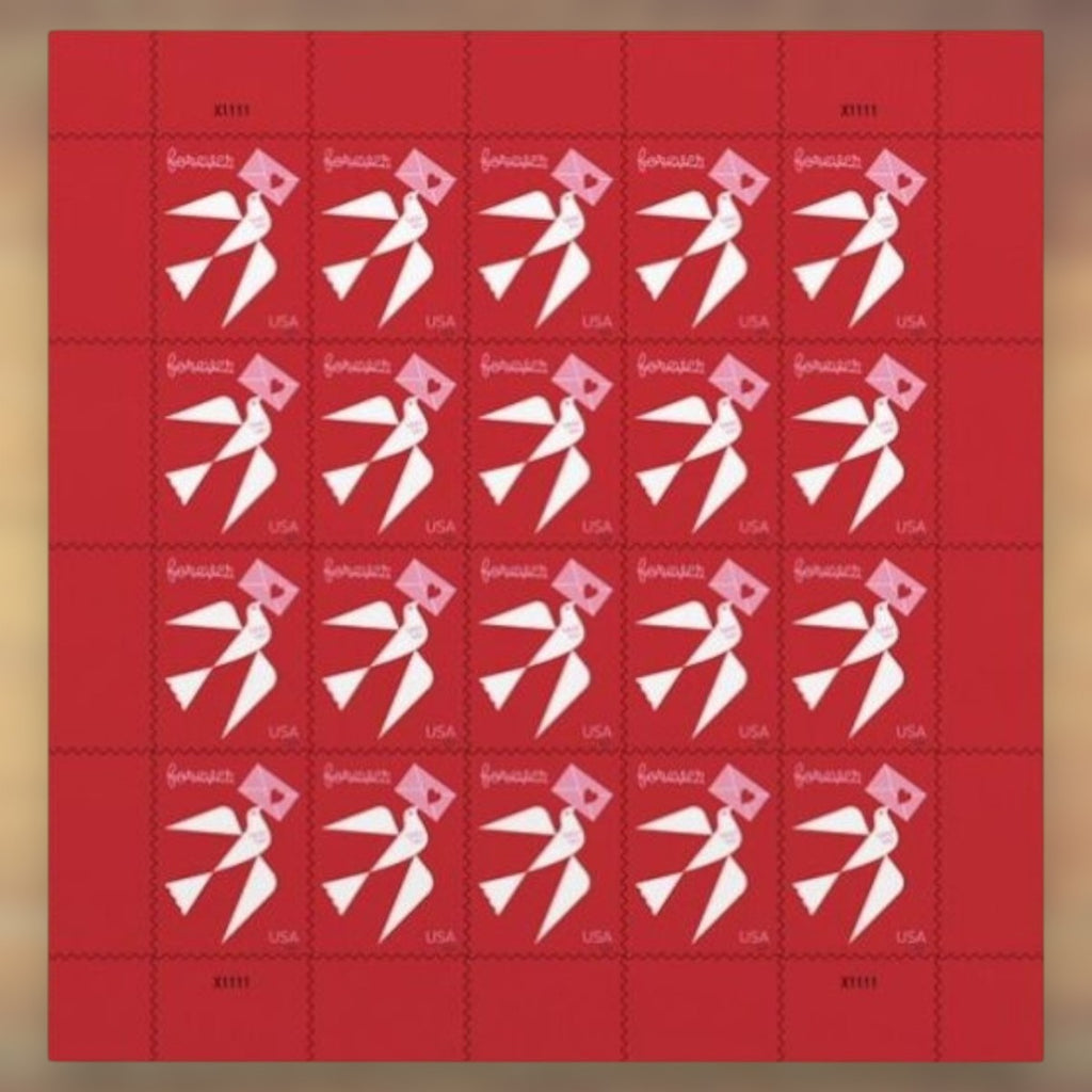 2024 Love Dove Forever Postage Stamps Sheet First-Class